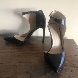 Nine West black leather heels